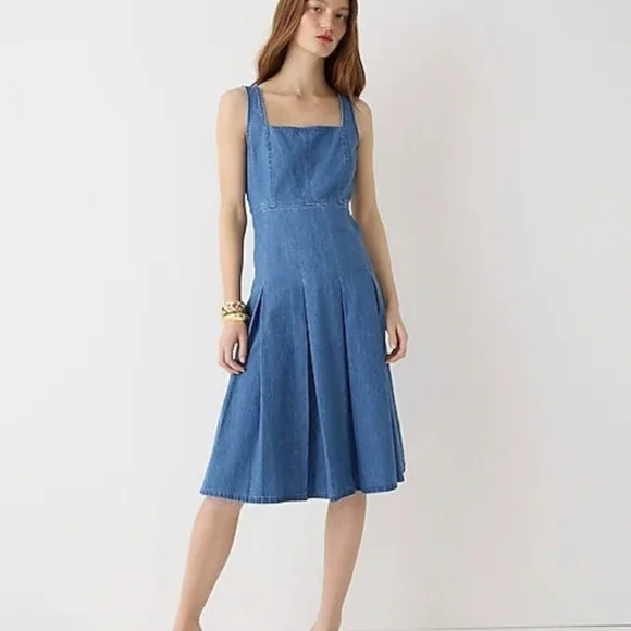 j crew chambray off the shoulder dress J Crew Dress Women Size 4 Blue Chambray Off The Shoulder Smocked Pullover Casual